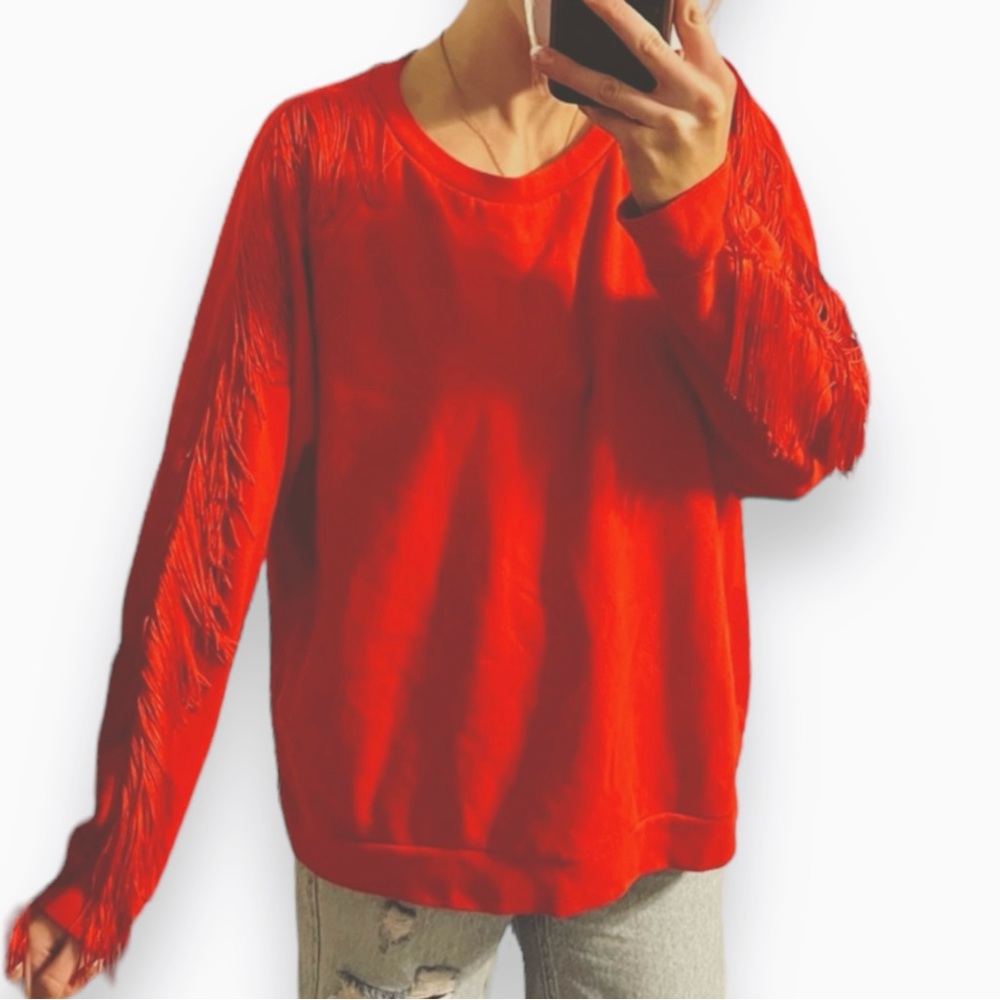 Levi’s Red Fringe Sweatshirt Small Long Sleeve